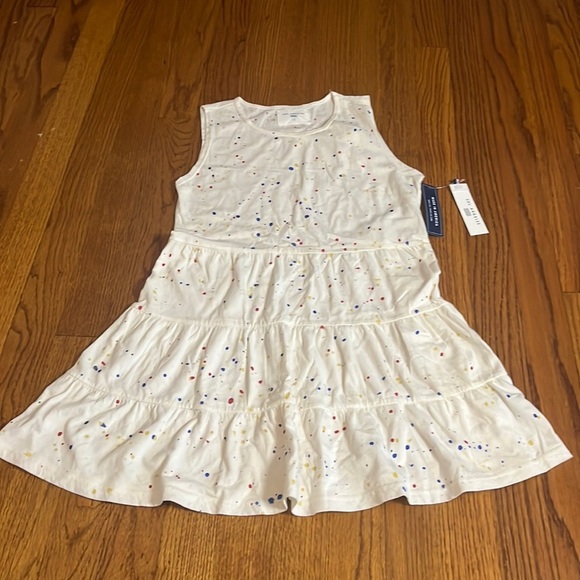 NWT Sol Angeles Girl’s Cream Splatter Dress Size 10 - Picture 1 of 6